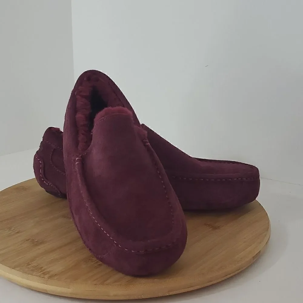 UGG Ascot Slipper Grape Suede Wool Comfort Loafer Men's US 8 NWOB